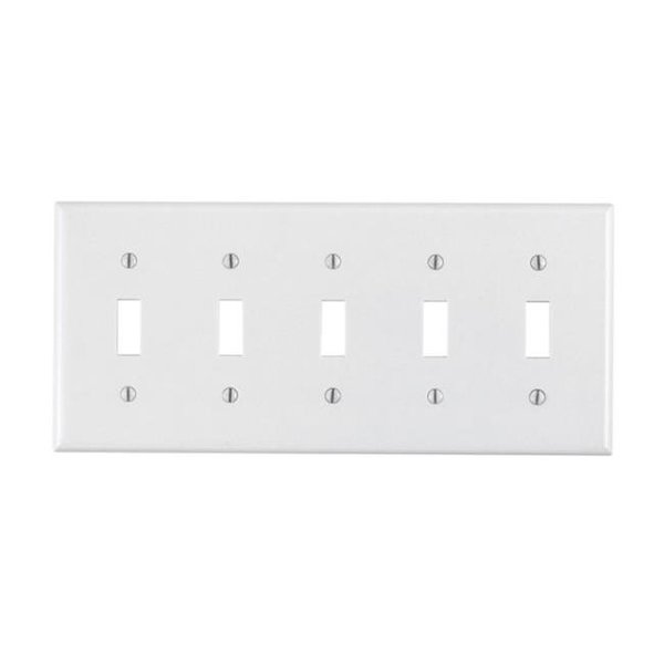 Ezgeneration 88023-000 Toggle Switch Wallplate  White - 5 Gang EZ612714
